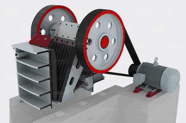 顎式粉碎機工作原理圖 顎式粉碎機工作原理圖